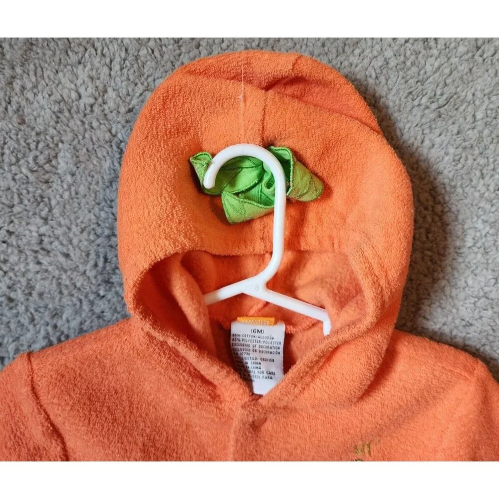 Target‎ Baby 2 Piece Outfit Set Hoodie/Footie Pants Terrycloth Lil Pumpkin Sz 6M